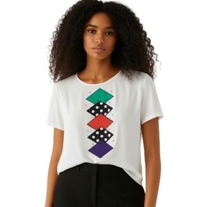 Jo Hardin 90s Geometric Graphic Studded Top S